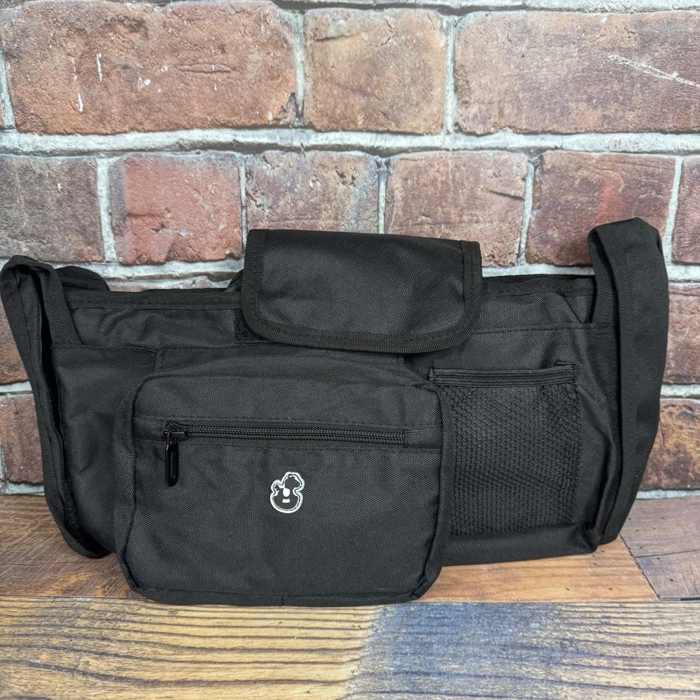 Stroller Organizer w‎ Cup Holder Detachable Phone Bag Black Nylon Universal NWOT
